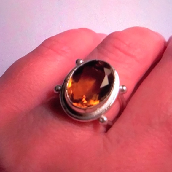 Citrine 925 Sterling Silver Ring - Picture 3 of 4